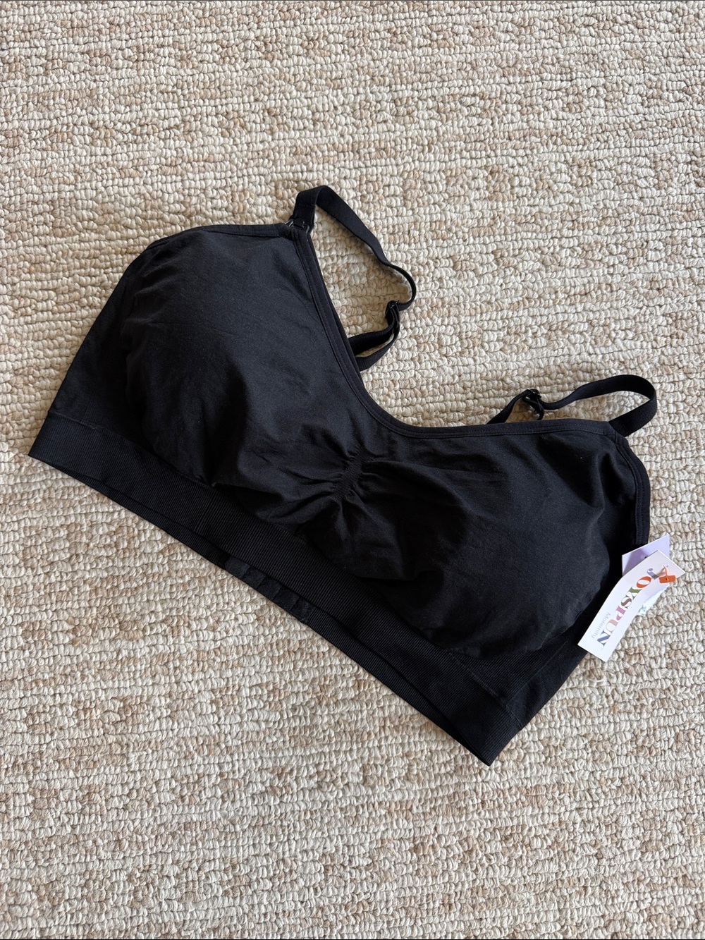 Black Seamless Joyspun brand Wireless Nursing Bra, size XXXL.